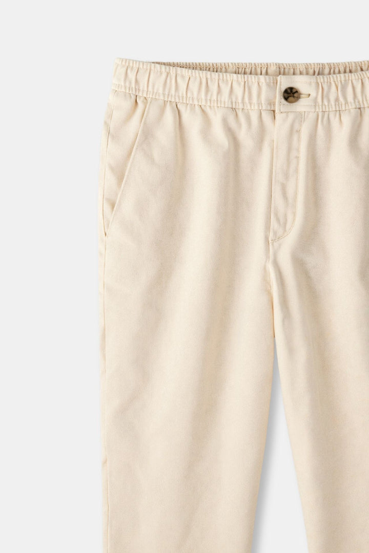 Relaxed Cotton-Linen Drawstring Trouser