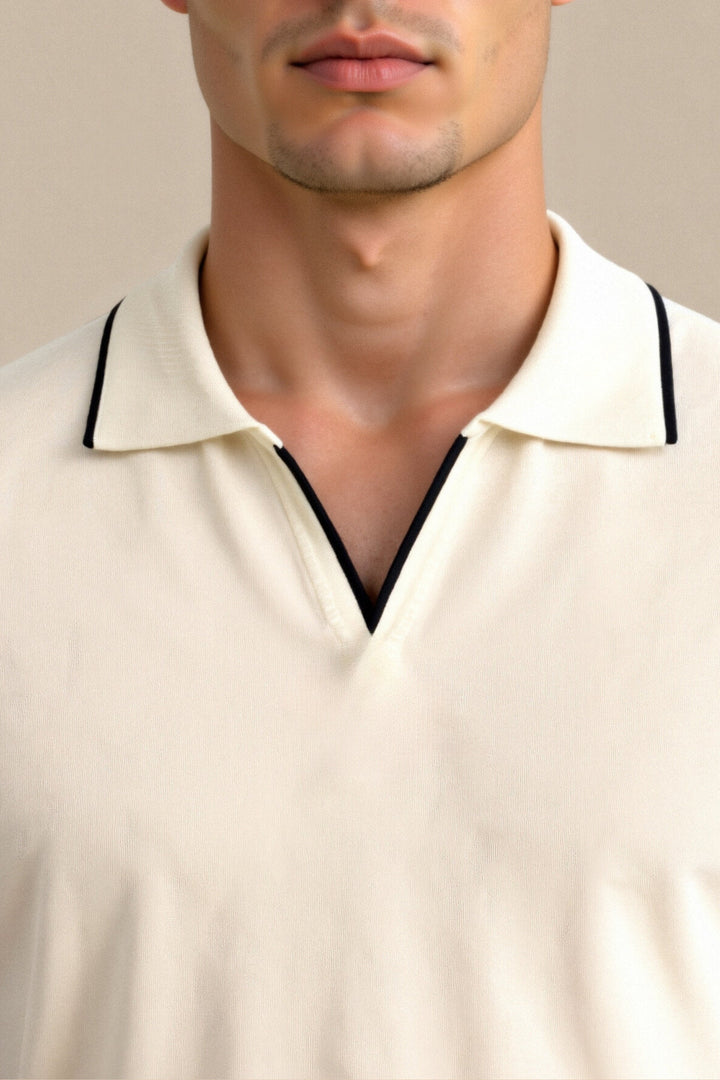 Contrast Trim Knit Polo