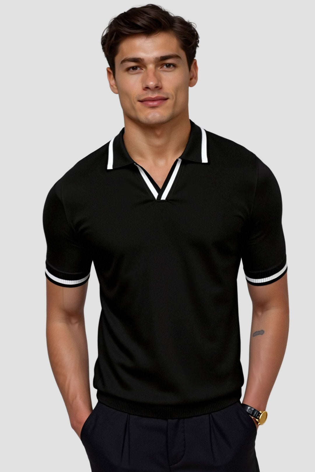 Contrast Trim Knit Polo