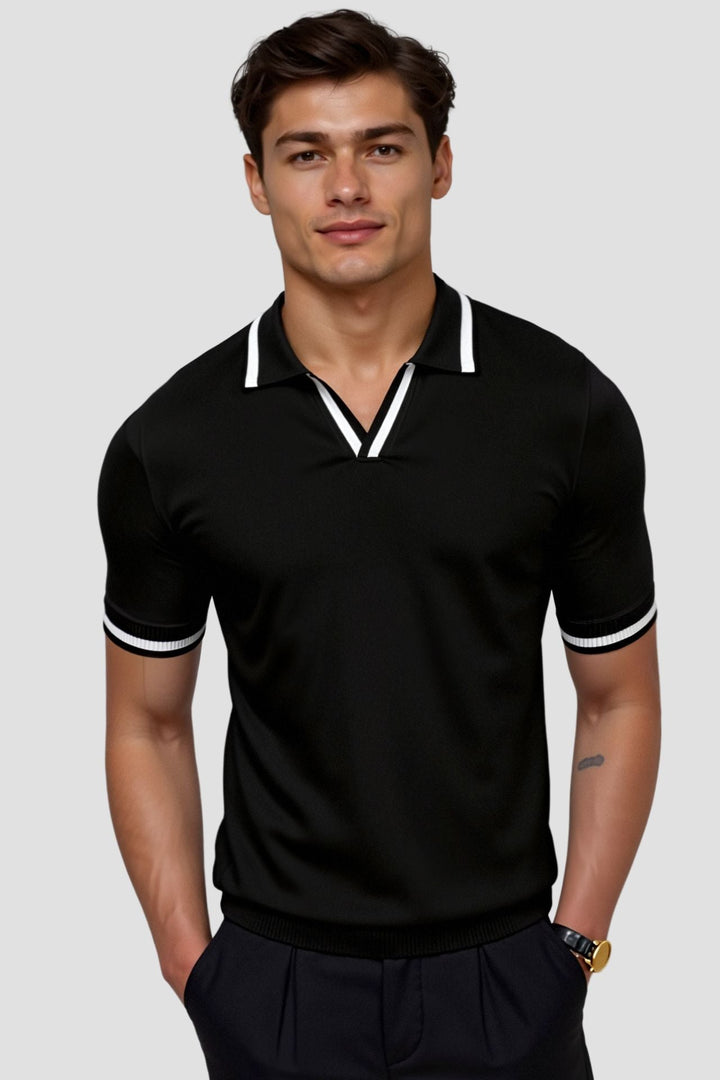Contrast Trim Knit Polo