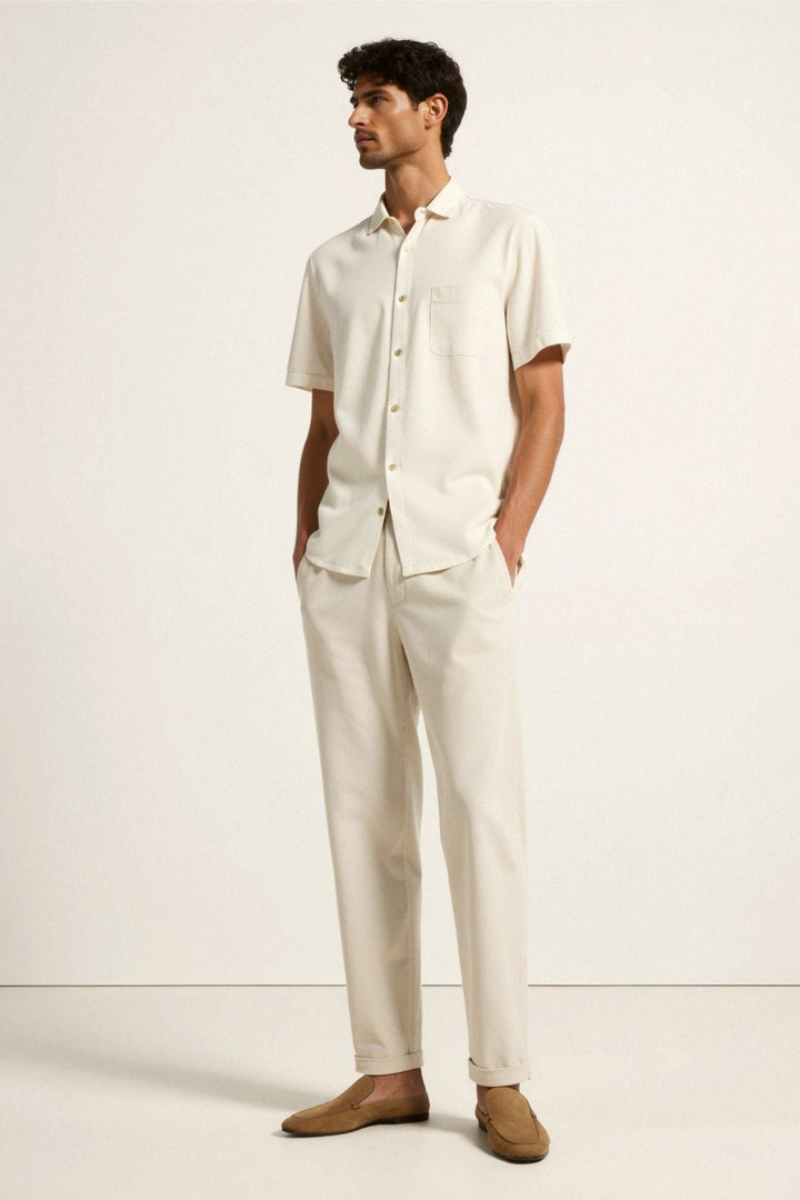 Relaxed Cotton-Linen Drawstring Trouser