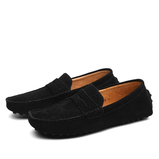 Marina Suede Driving Loafer in Premium Calf Leather