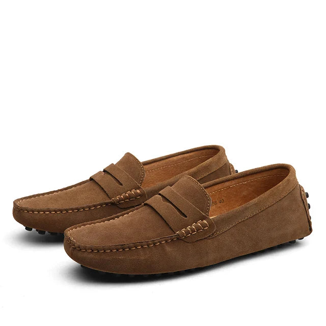 Marina Suede Driving Loafer in Premium Calf Leather