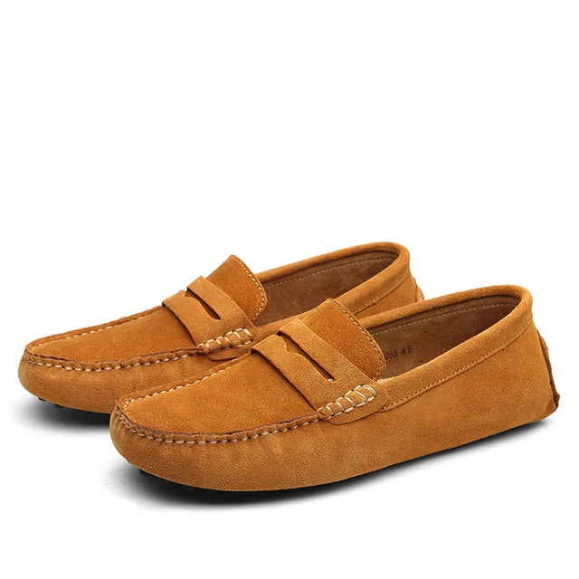 Marina Suede Driving Loafer in Premium Calf Leather
