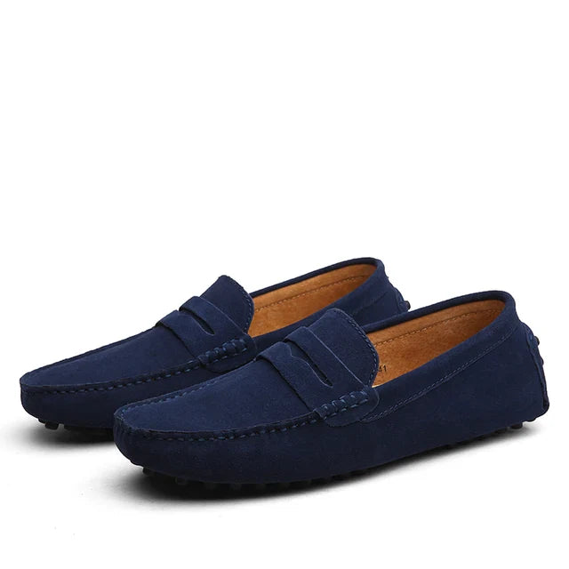 Marina Suede Driving Loafer in Premium Calf Leather