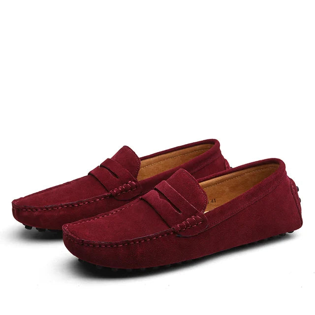 Marina Suede Driving Loafer in Premium Calf Leather