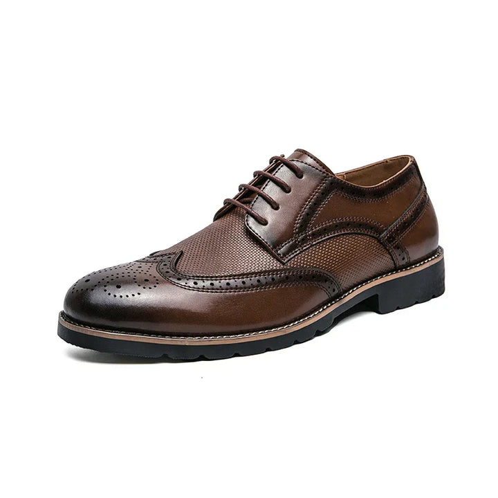 Textured Cow Leather Wingtip Brogue