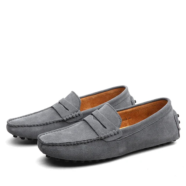 Marina Suede Driving Loafer in Premium Calf Leather