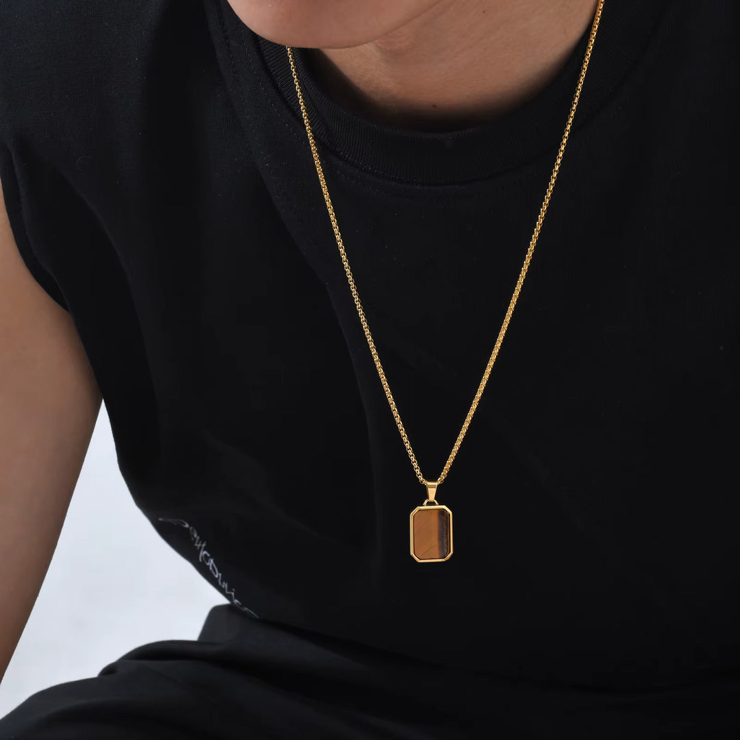 Natural Stone Pendant Necklace