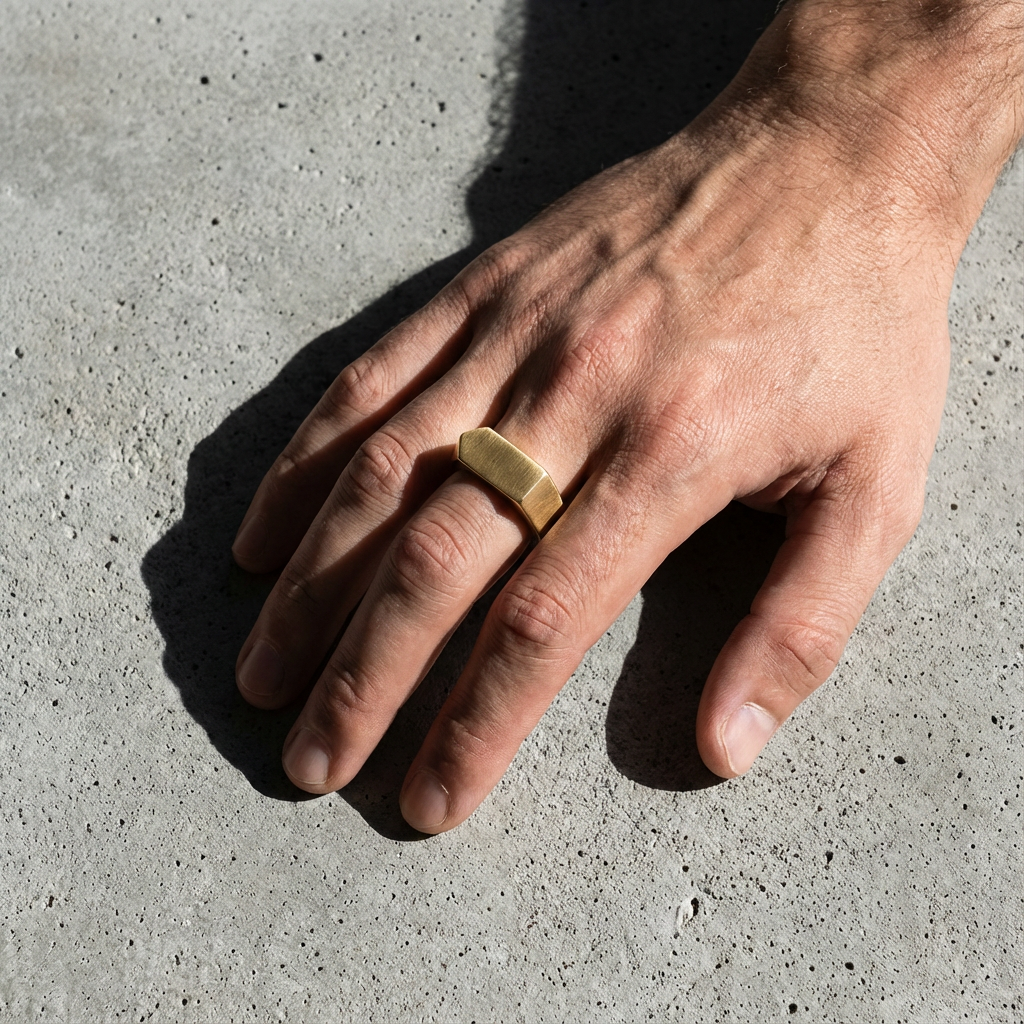 Frosted Arrow Signet Ring