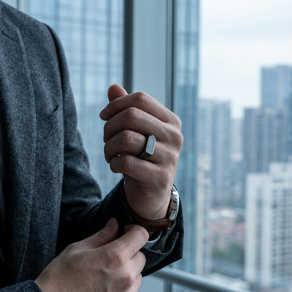 Frosted Arrow Signet Ring