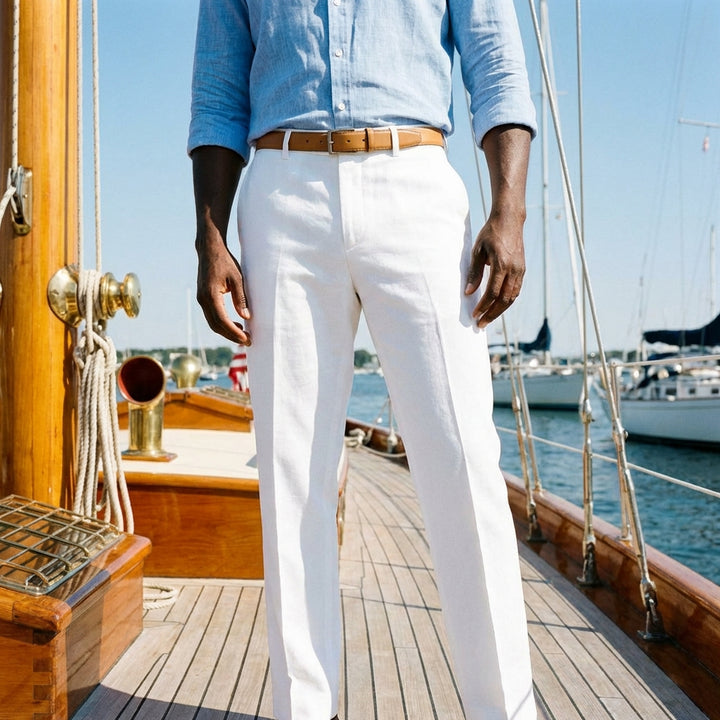 Tailored Cotton-Linen Trouser
