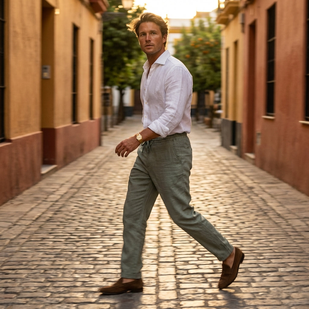 Straight-Fit Linen Trouser