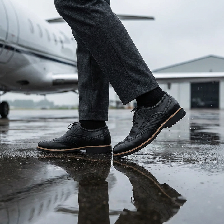 Textured Cow Leather Wingtip Brogue