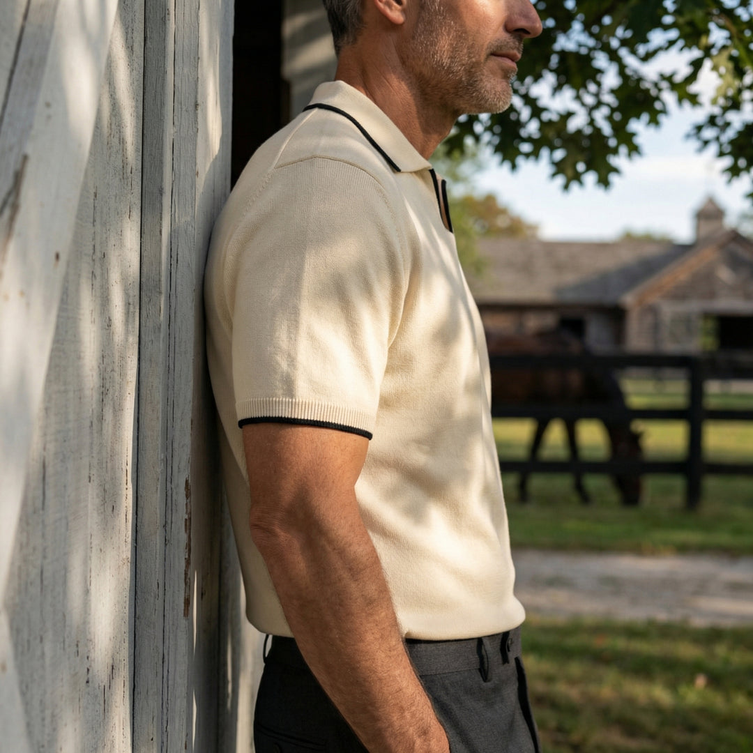 Contrast Trim Knit Polo