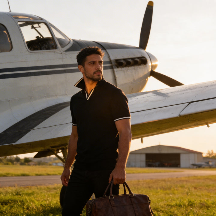 Contrast Trim Knit Polo