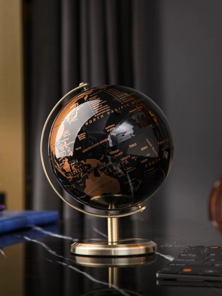 Rotating Metal Globe Sculpture