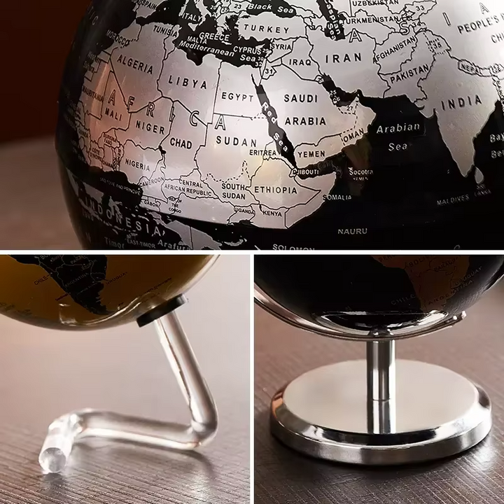 Rotating Metal Globe Sculpture