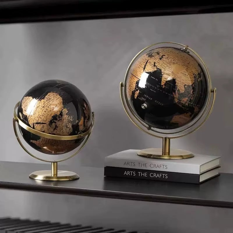 Rotating Metal Globe Sculpture
